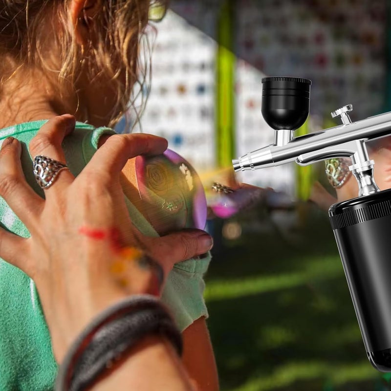 CBVCBV Airbrush kit: Handheld Spray Paint Gun with 0.3/0.5mm Nozzle, Rechargeable Cordless Spray Gun Sets Suitable:air Brush for Nails, Art, Color Spraying, Cake Decoration, Model Tattoos & Makeup (Black) - Image 5